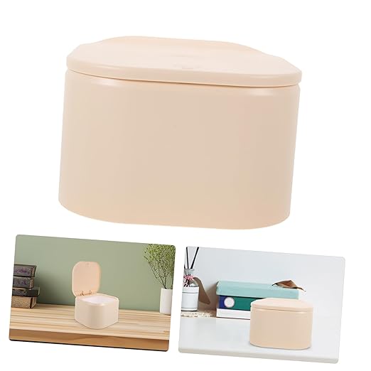 Slim Desktop Waste Bin Pressing Type Small Rubbish Can Lidded Garbage Bin for Table for Office Study Bedroom