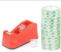 BOMEI PACK Tape Dispensers Desk, 1 Pack Red with 6Rolls Transparent Tape Refills, 1 Inch Core, for Gift Wrapping, School, Office and Home