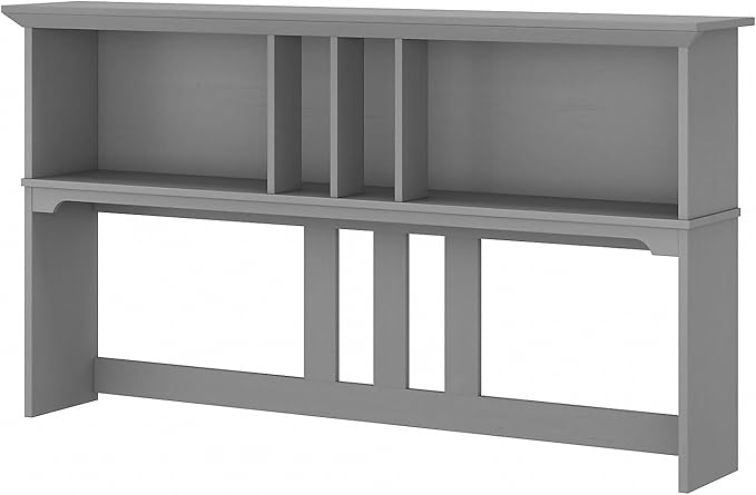 Bush Home Salinas 60W Hutch for L Shaped Desk in Cape Cod Gray