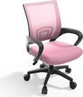 Magshion Office Chair, Ergonomic Mid-Back Mesh Desk Chair, Rolling Computer Chair with Lumbar Support & Comfy Armrests for for Gaming, Work, Study, 300 Lbs Capacity, Pink
