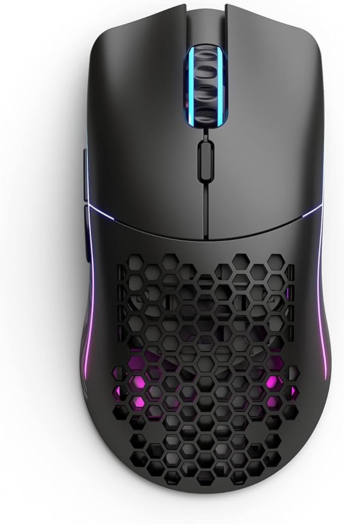 Glorious Gaming Model O Wireless Gaming Mouse - Superlight, 69g Honeycomb Design, RGB, Ambidextrous, Lag Free 2.4GHz Wireless, Up to 71 Hours Battery - Matte Black (Renewed)