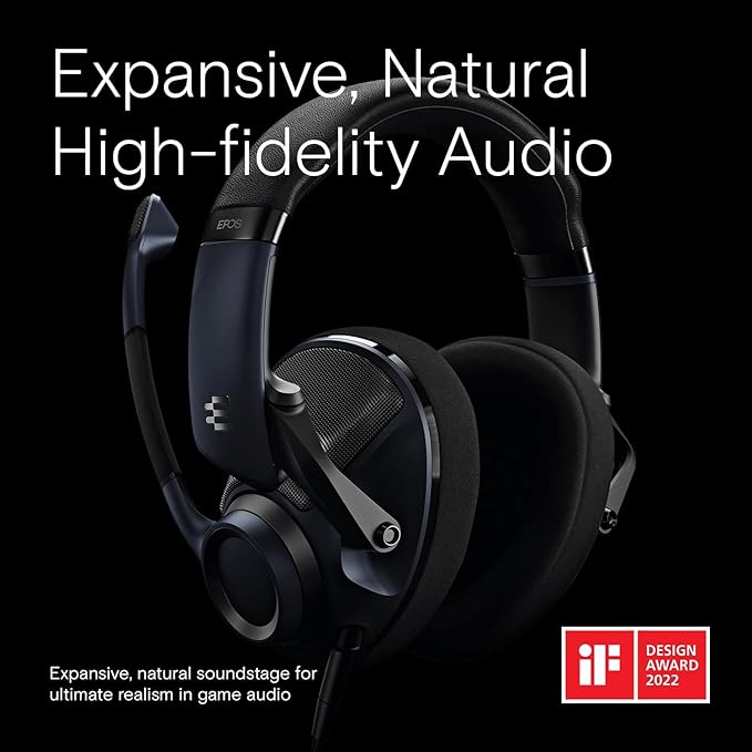 EPOS H6Pro Open Acoustic Gaming Headset with Mic – Lightweight Headband, Comfortable & Durable Design – Compatible with Xbox, PS4/PS5 & PC/Windows – Black