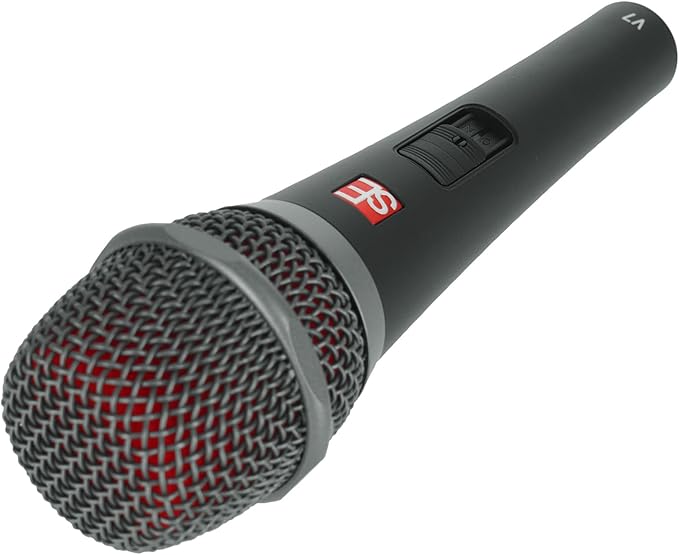 Audiosavings SE Electronics V7 Switch Bundle: Supercardioid Handheld Dynamic Microphone with Magnetic On Off Switch, WS07 External Windscreen for Plosive Reduction, Vocal Use, Talkback, 2-Items
