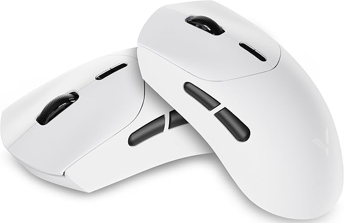Rapoo VT MAX Lightweight Wireless Gaming Mouse, PAW3950 Ultimate Sensor,750H Battery Life, 8K Polling, 45K DPI, Dual-Mode 2.4G/USB-C, Esports Grade Performance Mouse for PC/Mac (VT7 MAX, White)
