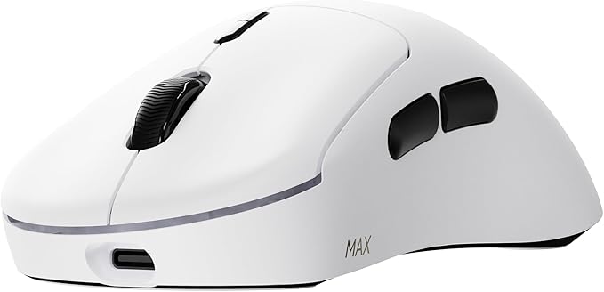 Rapoo VT MAX Lightweight Wireless Gaming Mouse, PAW3950 Ultimate Sensor,750H Battery Life, 8K Polling, 45K DPI, Dual-Mode 2.4G/USB-C, Esports Grade Performance Mouse for PC/Mac (VT3 MAX, White)