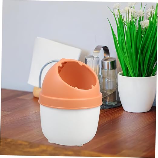 Operitacx Cute Dinosaur Mini Trash Can Lid Slim Desktop Waste Bin for Bedroom Office and Kitchen Compact Waste Basket for Efficient and Versatile Use
