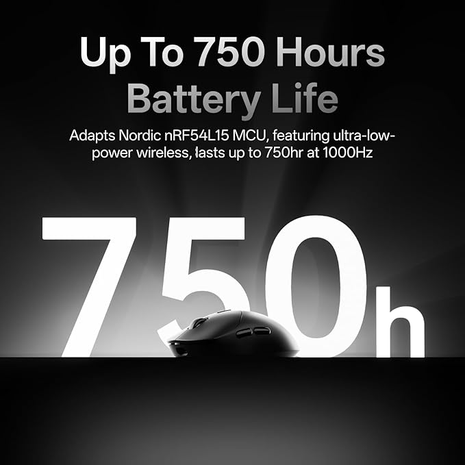 Rapoo VT2 Wireless Gaming Mouse, True 8K Wireless Polling Rate, 53g Lightweight, Up to 750 Hr Battery, Nordic nRF54L15 MCU, 100-Million Mechanical Switch, 10 Programmable Buttons, Macro Enabled