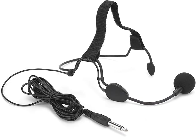 Pwshymi Dynamic Headset Microphone, 6.35MM Jack Headband Headset Microphone Earhook Microphone Portable High-Sensitivity Noise Reduction Dynamic for Singing Headphones