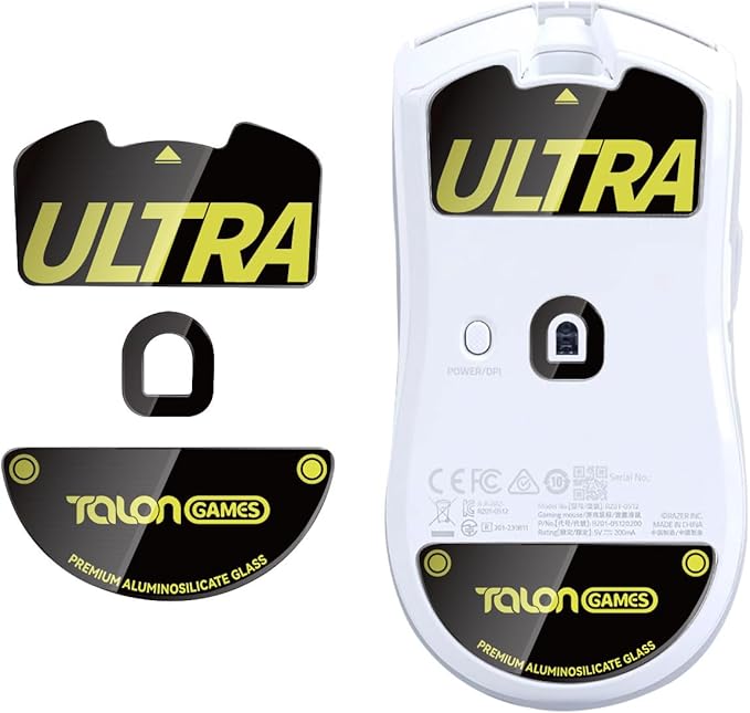 TALONGAMES Curved Edges Ultra Strong Glass Mouse Skates Feet Compatible with Razer Viper V3 Pro Gaming Mouse Feet Replacement,Super Smooth Glide Fast and Durable Sole