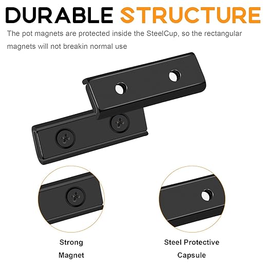 TRYMAG Strong Neodymium Bar Magnets, 45Lbs Heavy Duty - 25 Pack Rare Earth Magnets Strips for Garage, Workshop - 40 x 13.5 x 5mm