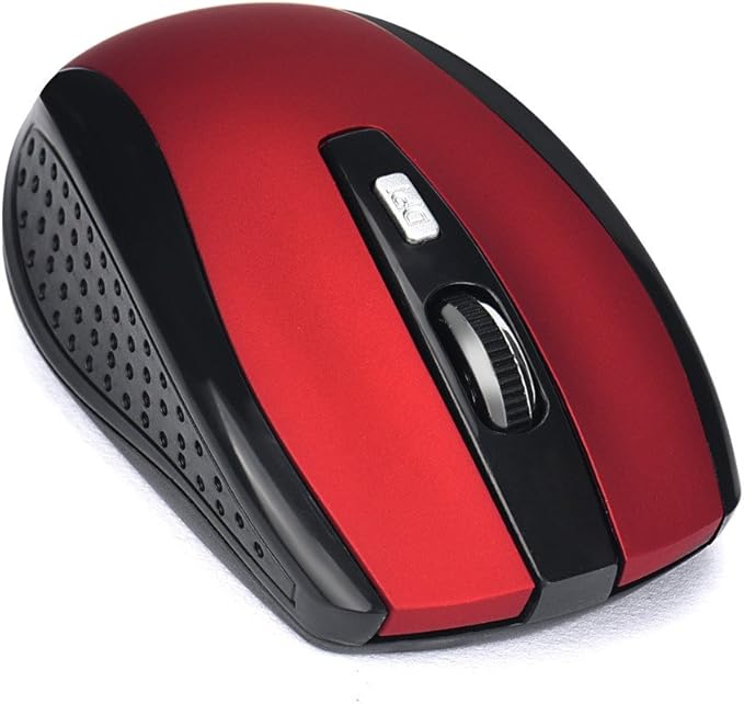 Generic 2.4GHz Wireless Gaming Mouse, Portable Office Optical Mouse, 6 Buttons, Max 10 Meters Operating Distance, Lightweight, Save Power, for Laptop, Computer, PC, Notebook, Desktop, Red