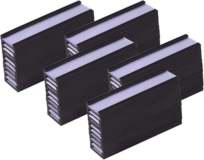 Eeoyu Magnetic Label Holders with Magnets Magnetic Data Card Holders with Clear Plastic Protectors for Metal Shelf, Whiteboard, Set of 50 (0.5 x 2 Inch)