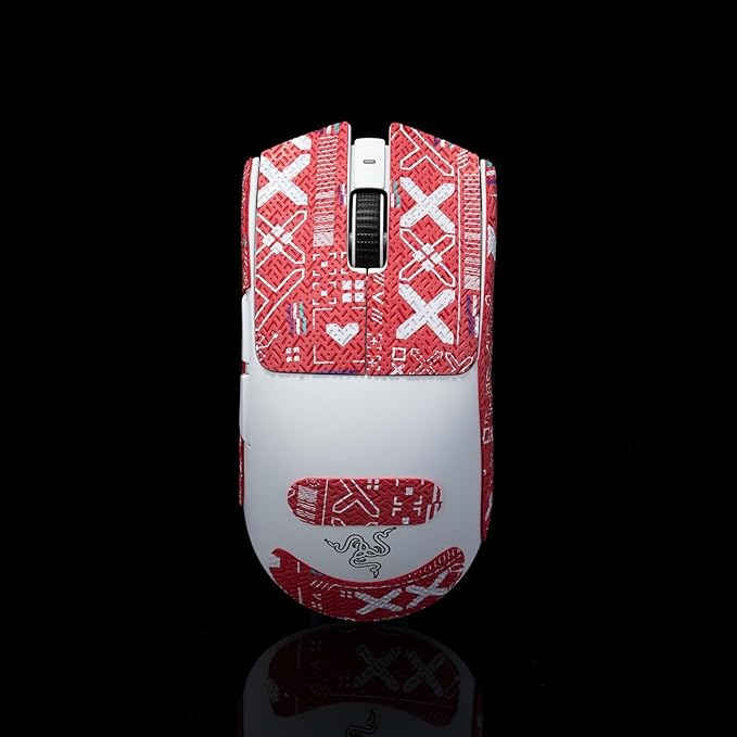 Grip Tape for Razer Viper V3 Pro & V4 Pro - Anti-Slip,Enhanced Control, Sweat Resistance,Improves FPS Gaming Grip & Mouse Protection [Pre-Cut] Printsteam Red