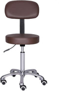 Kaleurrier Rolling Swivel Adjustable Heavy Duty Drafting Stool Chair for Hair Beauty Salon Medical Barber Hair Stylist Office Home Kitchen Uses,with Wheels and Back Support (Coffee)