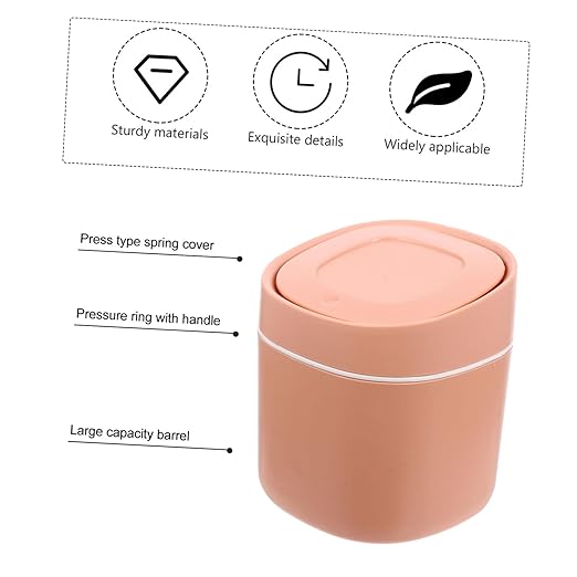 SOLUSTRE 1pc Plastic Desktop Trash Can Small Desk Bin Slim Garbage Holder Mini Lid
