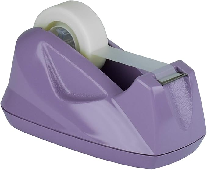 Acrimet Premium Desktop Tape Dispenser, Plastic, Non-Skid Base (Heavy Duty) (Purple Color)