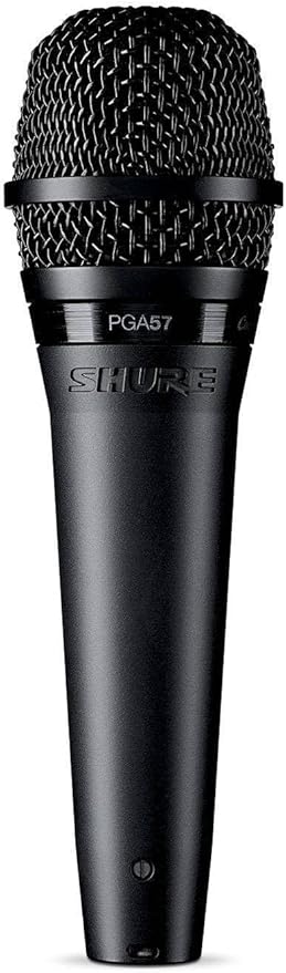Shure PGA57 Dynamic Microphone - Professional Quality Instrument Mic with Cardioid Pick-up Pattern, 3-in XLR Connector, 15' XLR-to-XLR Cable, Stand Adapter and Zipper Pouch, (PGA57-XLR)