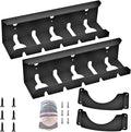 Desk Cable Management, U-Channel Cord Box, Metal Under Cable Management Tray, Office Under Organizers with Hat Racks(Black, 2pcs Cord Organizer Box + 2pcs Special Hooks)