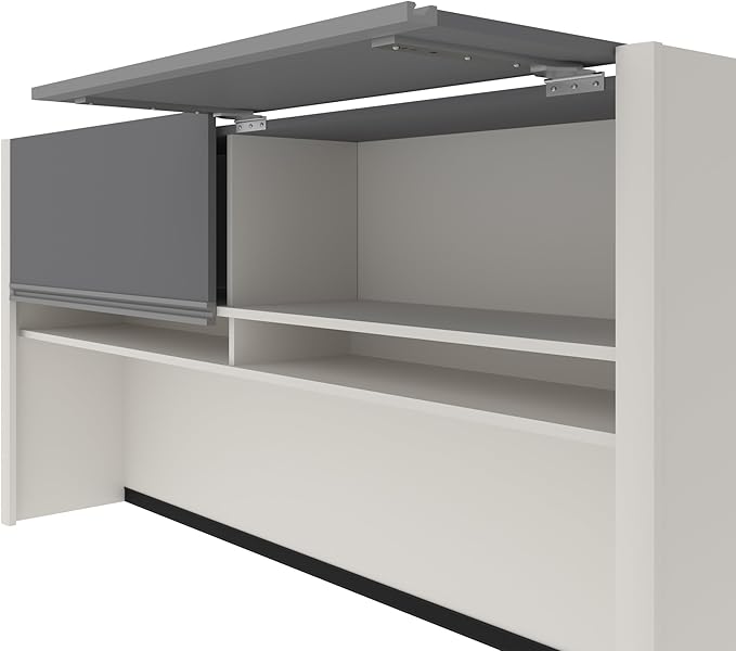 BESTAR Connexion U-Shaped Workstation with Two Oversized Pedestals, Slate/Sandstone