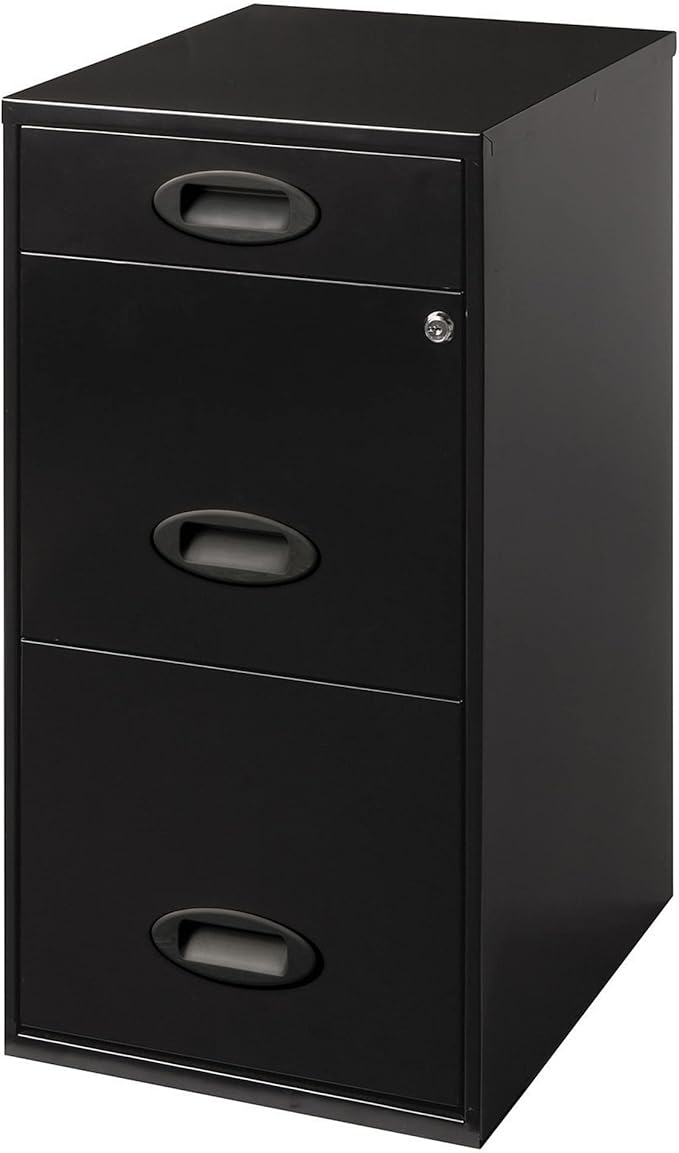 Realspace® SOHO 18"D 3-Drawer Organizer Vertical File Cabinet, Black
