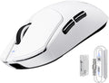 ATTACK SHARK X8ULTRA Wireless Gaming Mouse, 42000 DPI PAW3950MAX Sensor, 8000Hz Optical Nordic 52840 Tri-Mode 2.4G/BT/Wired, 55g Lightweight Big Hand Ergonomic Mouse with Coiled Cable-White&Tape