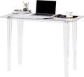 Acrylic Desk, Acrylic Table & Clear Desk - Modern Home Office Study Table, Extended Surface Multi-Purpose Console, Sturdy Lightweight for Small Spaces Transparent Workstation (Transparent-M)