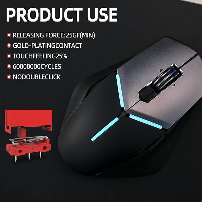 10Pcs Kailh GM4.0 Mouse Micro Switches, Red Mouse Switches for Gaming Mouse