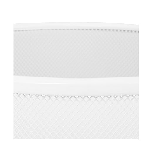 Seville Classics Steel Mesh Round Office Wastebasket – White (2-Pack, 6 Gal)