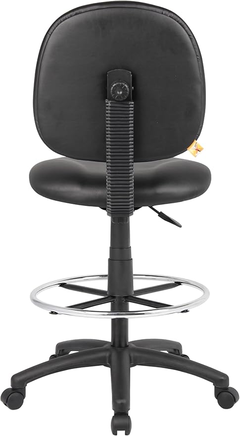 Boss Office Products Stand Up Caressoft Drafting Stool Without Arms in Black (B1690-CS)
