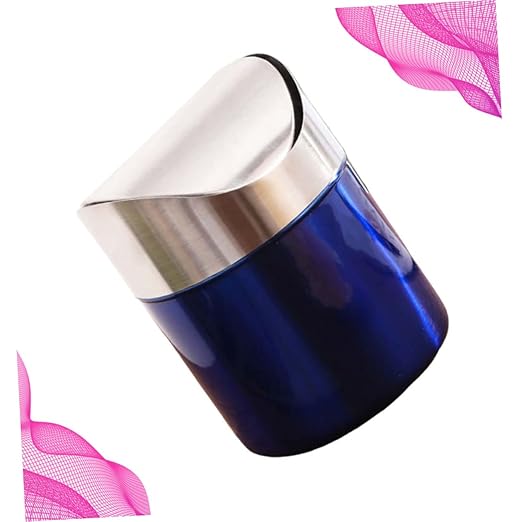 Hemobllo Compact Stainless Steel Waste Basket Recycle Bin Trash Can for Bedroom Office Kitchen