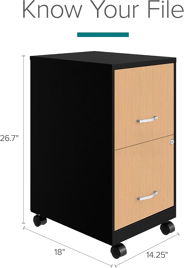 Hirsh Industries Space Solutions Home Office Metal Desk and Storage Set - Black/Maple