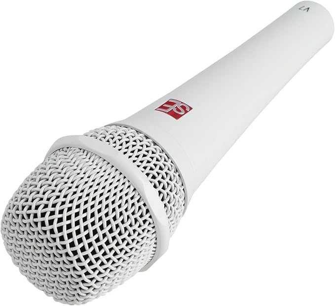 Audiosavings SE Electronics V7 White Bundle: Handheld Dynamic Supercardioid Vocal Microphone, WS07 External Windscreen for Plosive Reduction, Clear Stage Performance, Speech, Recording Use, 2-Items