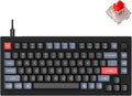 Keychron V1 75% Wired Mechanical Keyboard, QMK/VIA Programmable, Hot-swappable Red Switches, Compatible with Mac Windows Linux - Carbon Black
