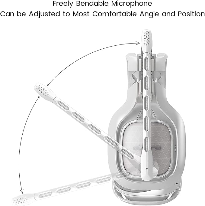 weishan Microphone Replacement for Astro A40 TR A40 Gaming Headset, Detachable Noise Cancellation White Mic with Foam Cover, Works on PS5 PS4 Xbox Series X/S