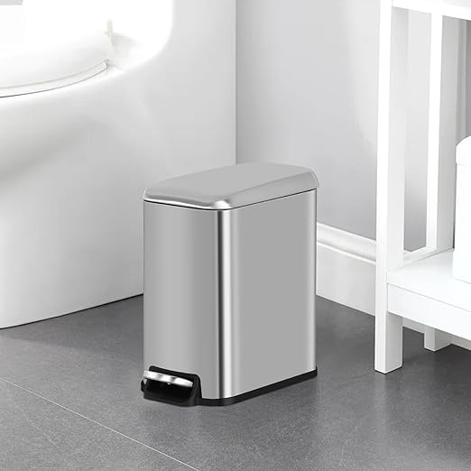 Bigacc 1.3 Gallon Kitchen Trash Can, Stainless Steel Small Trash Can & Mini Garbage Can with Removable Plastic Inner Bucket Lid, Foot Pedal, Waste Bin for Bathroom