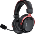 ATTACK SHARK L30PRO Wireless Gaming Headset,7.1 Surround Sound, 50mm Drivers,20ms Low Latency,Detachable Noise-Canceling Mic, Aluminum Alloy Frame,Tri-Mode Connectivity Over-Ear Headset-Black Red