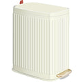 Small Bathroom Trash Can with Air Freshener Soft Close Lid, 6 Liter/ 1.6 Gallon Stainless Steel Garbage Can with Removable Inner Bucket,Step Pedal, Slim Wastebasket for Bedroom, Toilet (Ivory White)