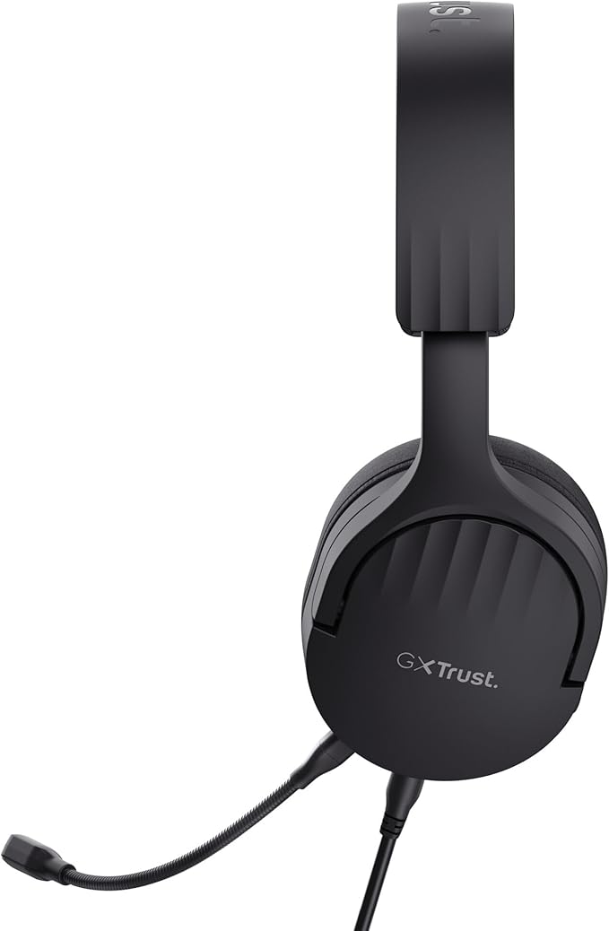 Trust Gaming GXT 489 Fayzo Gaming Headset for PC, PS5, PS4, Xbox Series X|S, Switch, Mobile, 3.5 mm Jack, 85% Recycled Plastics, Over-Ear Wired Headphones with Noise Cancelling Microphone - Black
