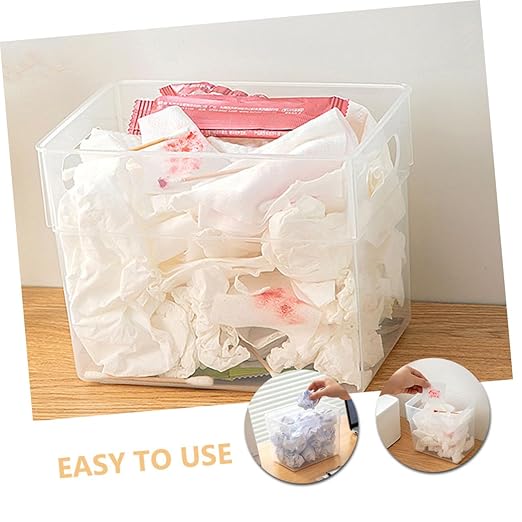 Luxshiny 2pcs Slim Desktop Trash Can Room Garbage Can Storage Basket Waste Bin for Office Living Room Bathroom