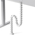 PEGZONE Under Desk Cable Management Spine – Flexible Cable Snake Organizer for Standing Desk, Screw-Mounted Vertebrae Wire Management for Table, White