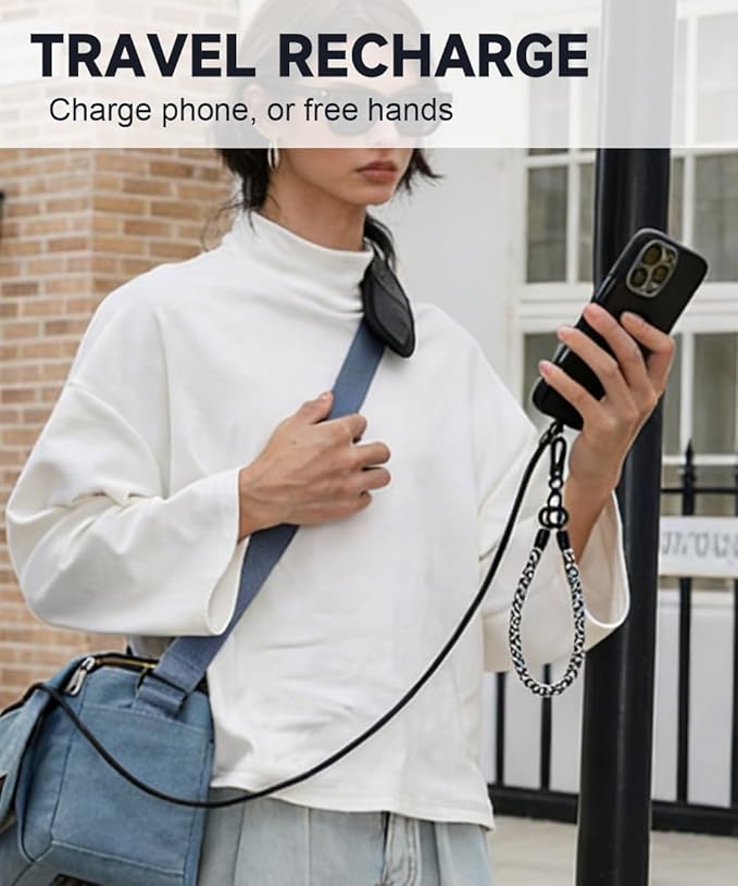Crossbody Phone lanyard and wrist strap, Phone cable lanyard, Longth 48inch, C-C, 60W