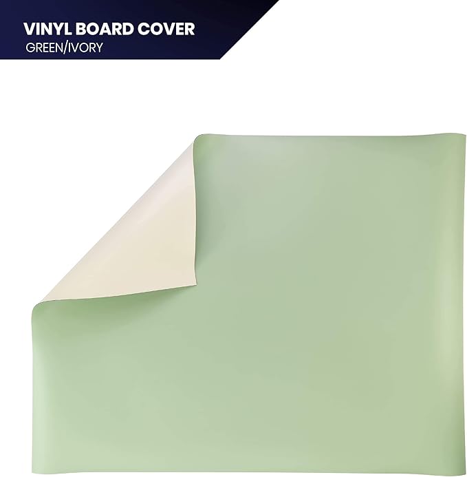 Pacific Arc Vinyl Board Cover. Self Healing and Stain Resistant Green/Ivory Sheet, 20 inches by 26 inches