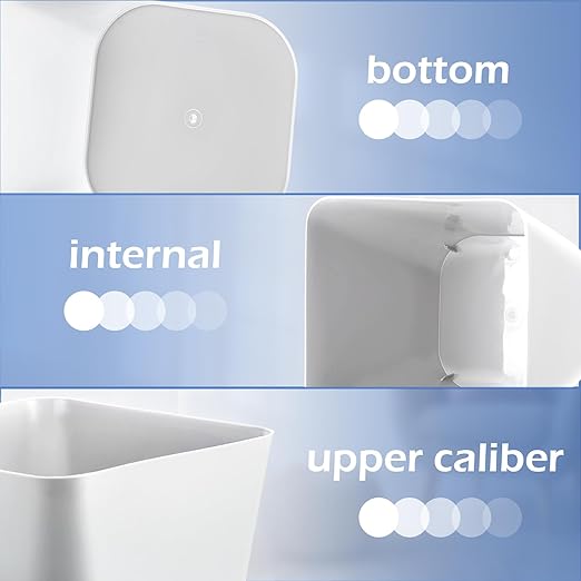 Amyhill 10 Pcs Small Trash Can 2 Gallon Plastic Garbage Can Small Waste Basket for Bathroom Office Kitchen Living Room Bedroom Home Under Desk(White)