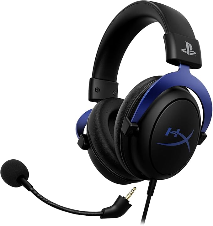 HyperX Cloud - Gaming Headset, PlayStation Official Licensed Product, for PS5 and PS4, Memory Foam Comfort, Noise-Cancelling mic, Durable Aluminum Frame (Renewed)