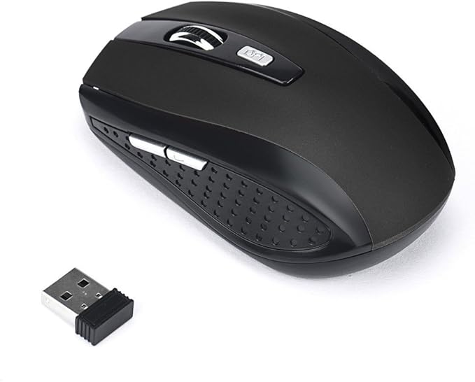 Generic 2.4GHz Wireless Gaming Mouse, Portable Office Optical Mouse, 6 Buttons, Max 10 Meters Operating Distance, Lightweight, Save Power, for Laptop, Computer, PC, Notebook, Desktop, Black