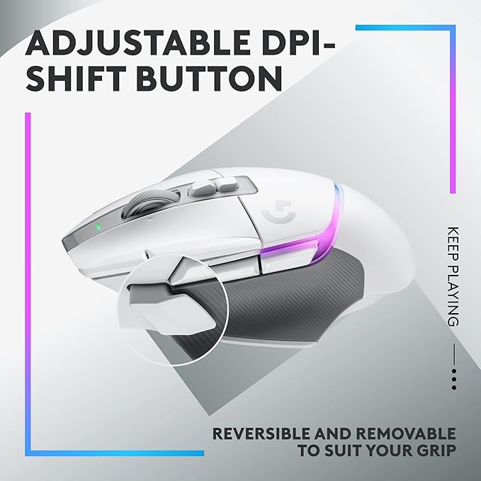 Logitech G502 X Plus Lightspeed Wireless Gaming Mouse, White | Hero Sensor, 25,600 DPI, 13 Programmable Buttons, LIGHTFORCE Switches, RGB Lighting, PC/Mac | with Signature Series Charging Dock