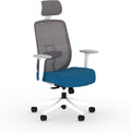 HON Altern Ergonomic Office Chair with Headrest, Arms, Wheels, Foam Cushion Seat, Mid Back Home Office Desk Chair Comfy, Gaming Chair, Height Adjustable Arms, Synchro-Tilt, White Frame, Peacock