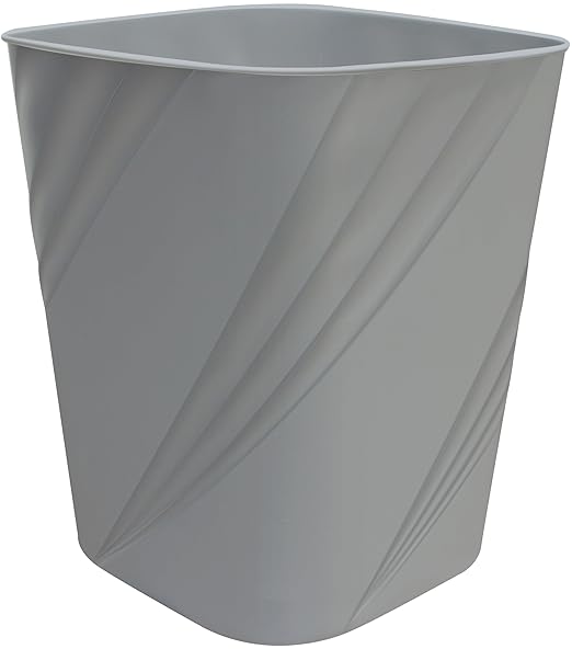DAJITRE Small Plastic Trash Can Wastebasket Recycling Bin for Bathroom, Dorm, Bedroom，Home Office, Garbage Can for Bedroom, Kids Room (1, Grey)