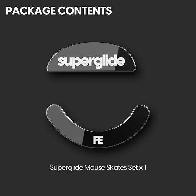 Superglide - Fastest and Smoothest Mouse Feet/Skates Made with Ultra Strong Flawless Glass Super Fast Smooth and Durable Sole for Pulsar Xlite Wireless / v2 & v2 Mini Wireless Gaming Mouse (Black)
