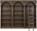 Martin Furniture Traditional 8' Tall Wood Bookcase Wall with Ladder Office Bookcase Brown